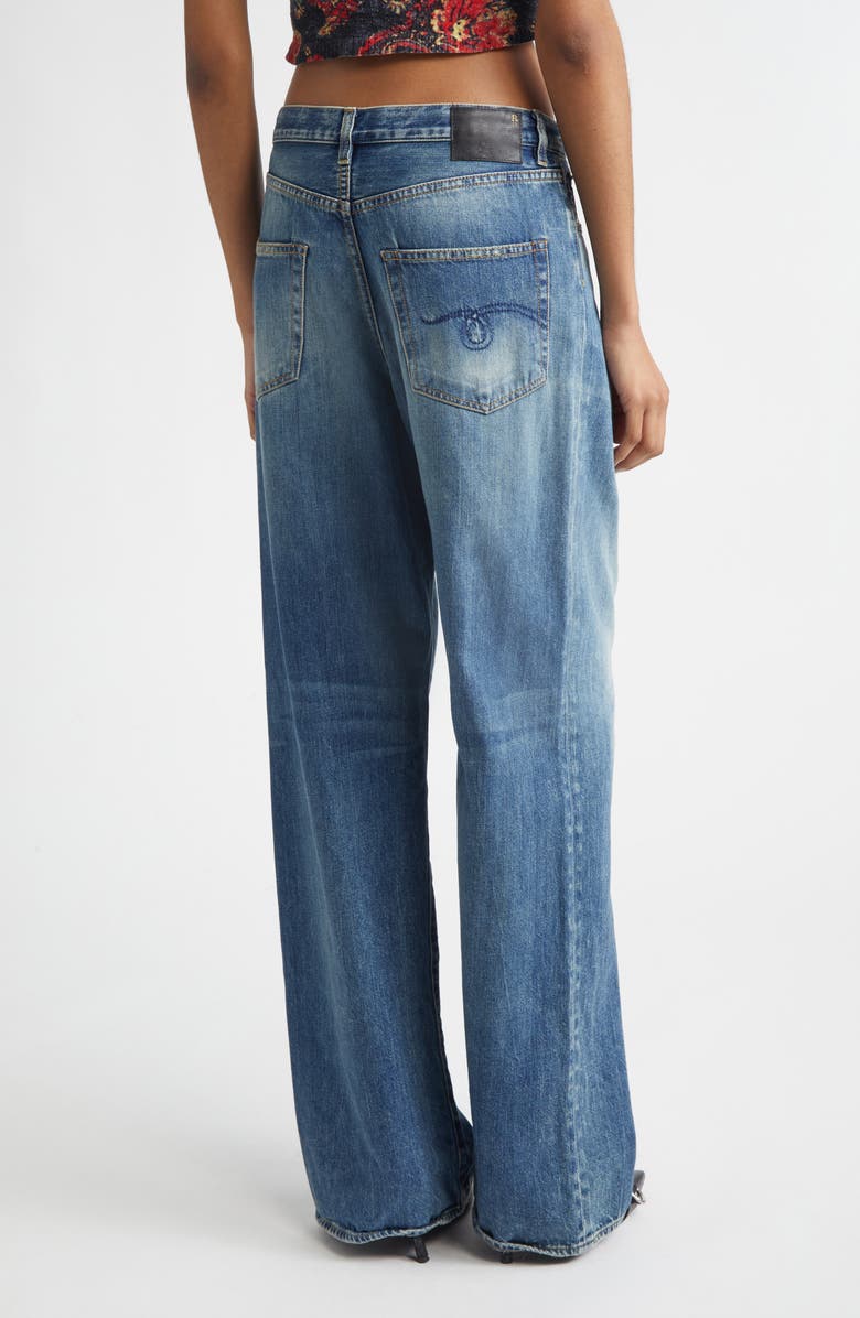 R13 Damon Pleated Wide Leg Jeans, Alternate, color, Kellen Blue