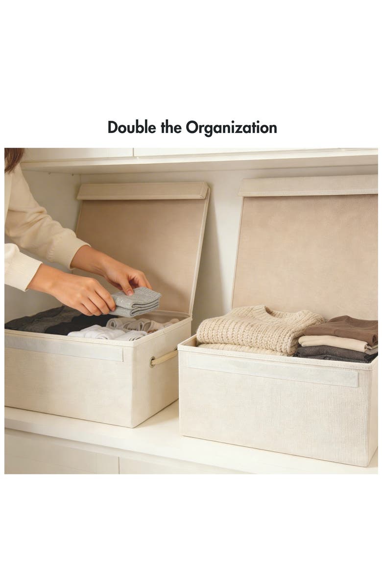2-Pack Foldable Storage Bins, Alternate, color, NATURAL BEIGE