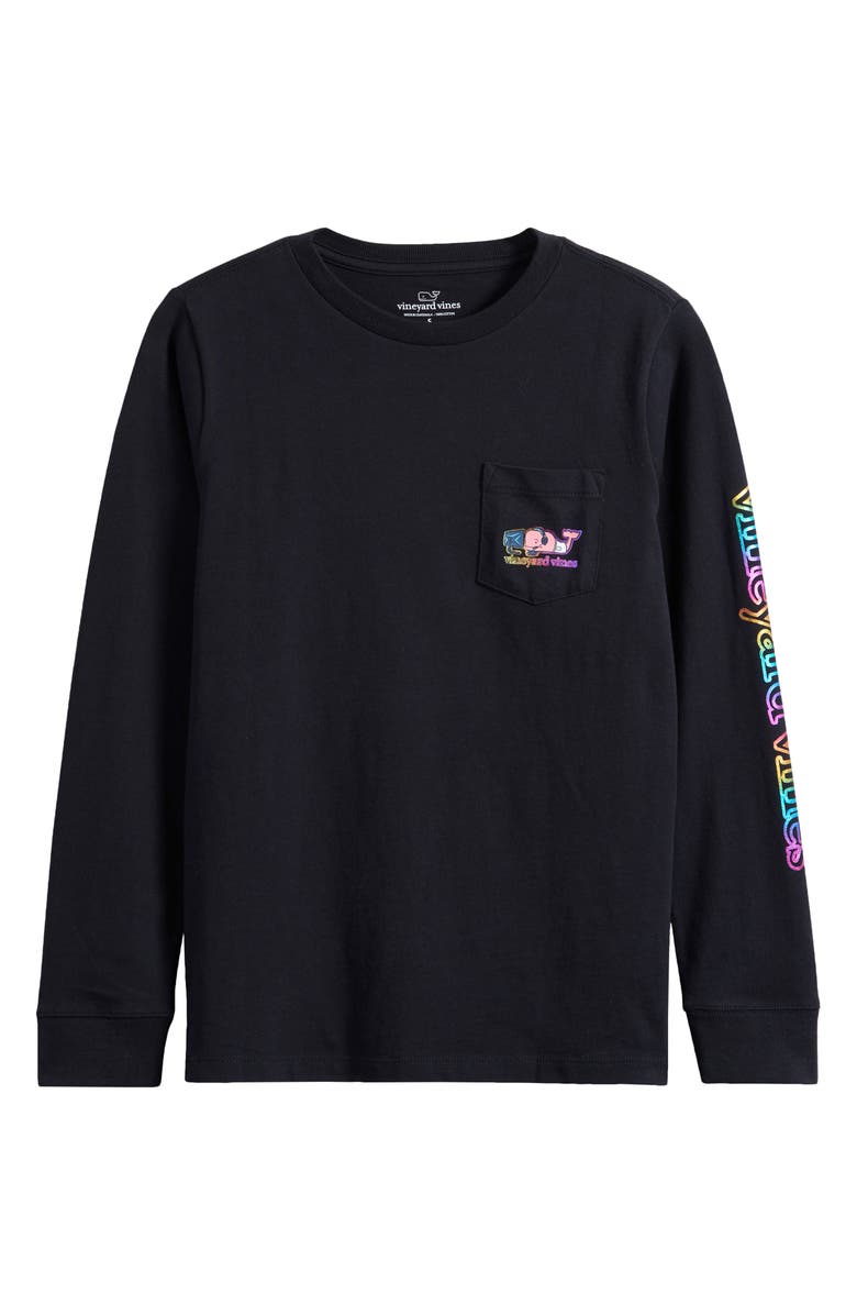 vineyard vines Kids' Gamer Whale Long Sleeve Pocket Graphic T-Shirt, Main, color, 