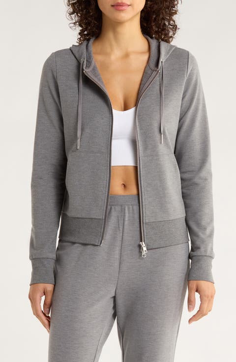 Slim Fit Cozy Recycled Polyester Blend Fleece Full Zip Hoodie