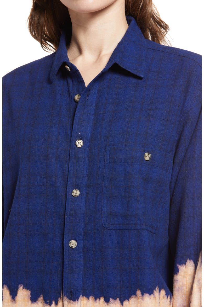 Pride Gender Inclusive Dip Dye Flannel Shirt, Alternate, color, NAVY DIP DYE PLAID