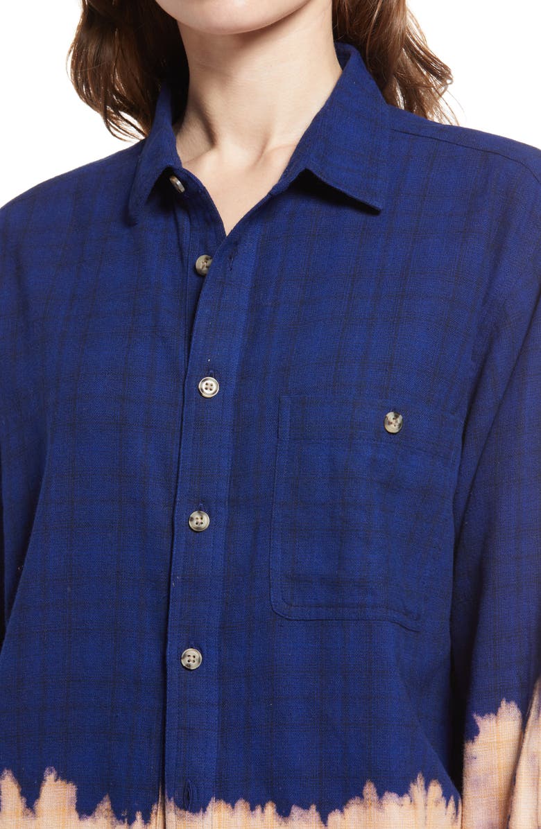 BP. Be Proud Pride Gender Inclusive Dip Dye Flannel Shirt, Alternate, color,