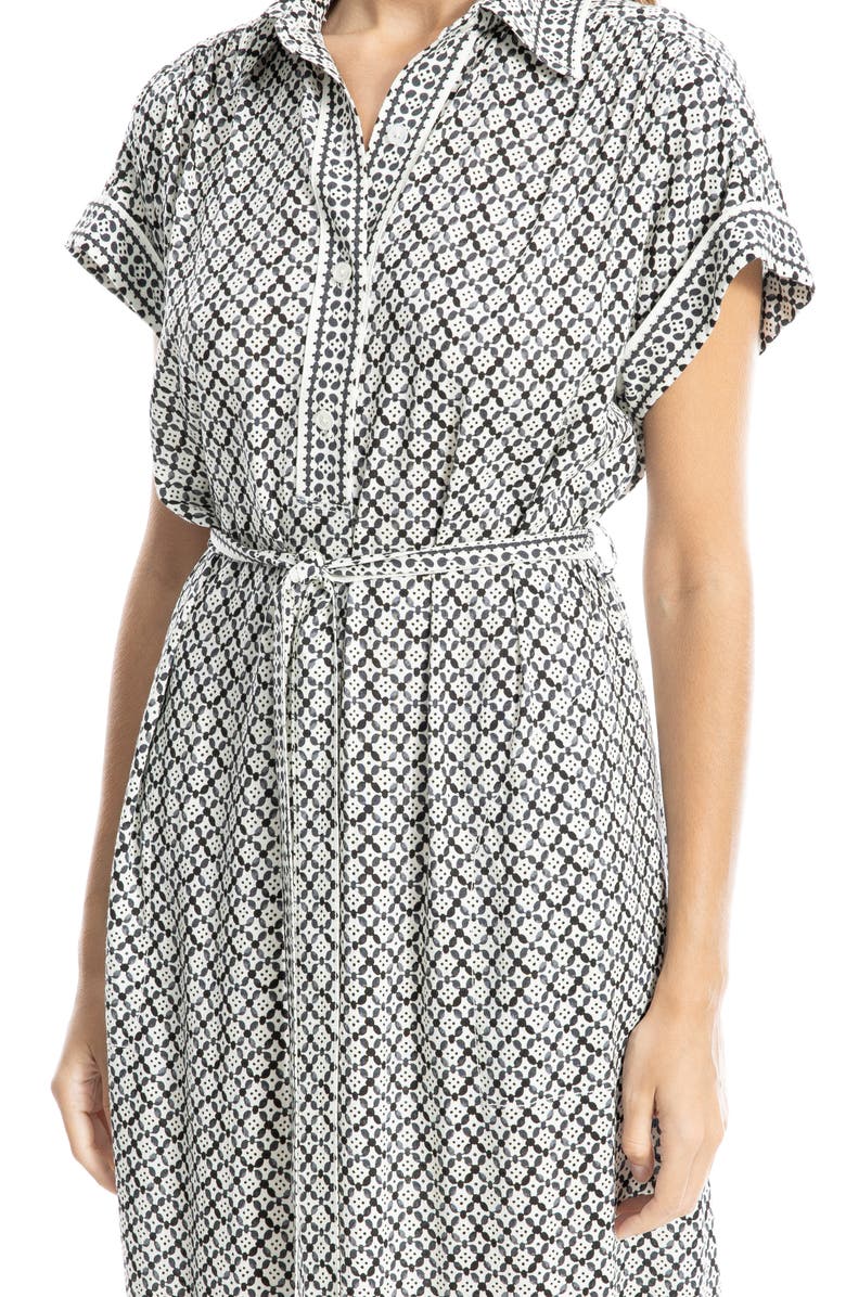 MAX STUDIO Short Sleeve Tie Waist Shirtdress, Alternate, color,