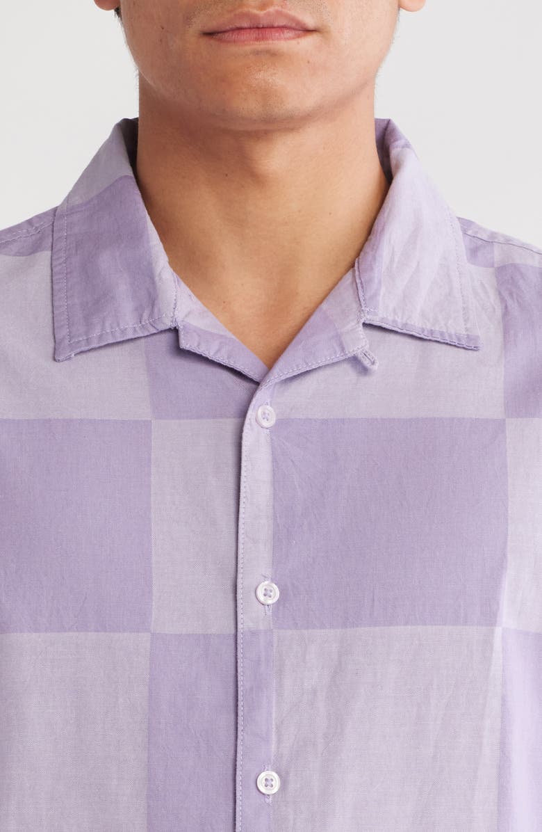 Vans Kessler Checkerboard Camp Shirt, Alternate, color, Purple Haze-Evening Haze