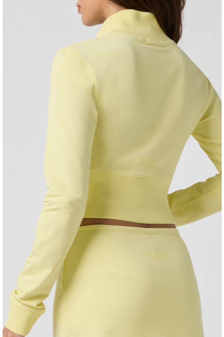 Crop Stretch Cotton Blend Track Jacket, Alternate, color, YELLOW IRIS