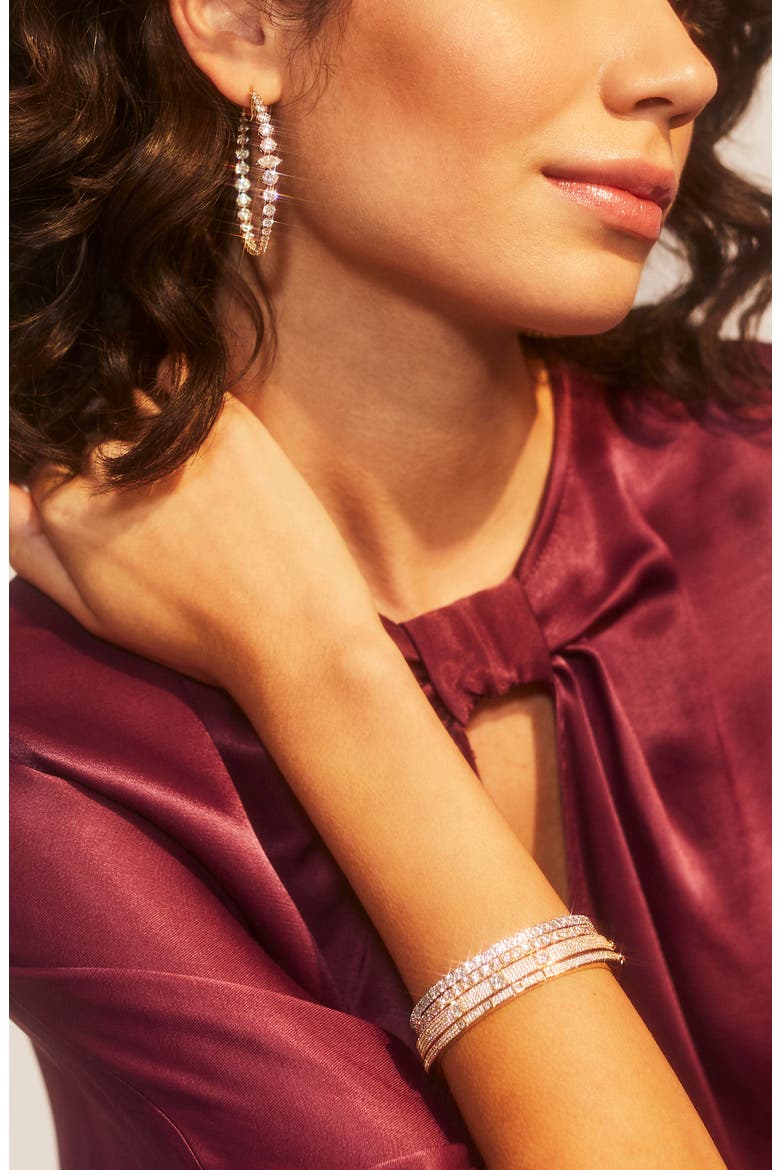 Leah Statement Hoop Earrings, Alternate, color, GOLD