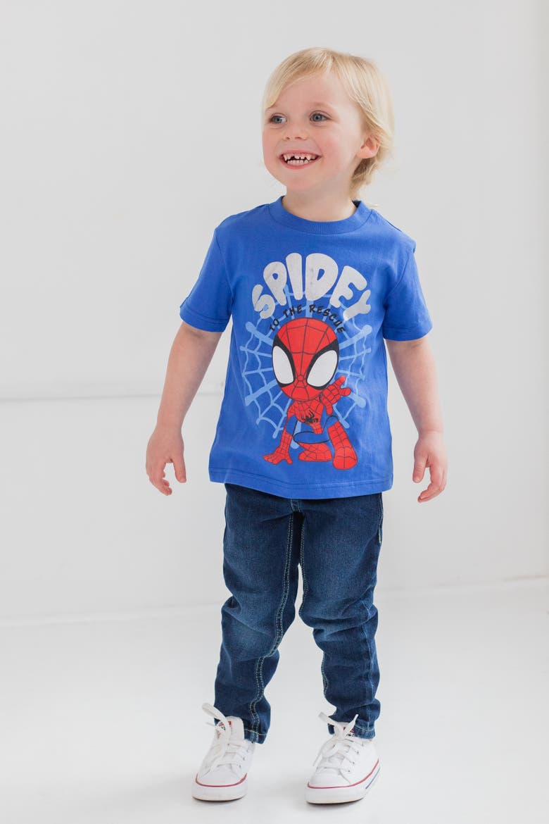 Spidey and His Amazing Friends Short Sleeve T-Shirt 4-Pack, Alternate, color, Avengers Black Green