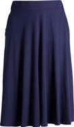 24seven Comfort Apparel Flowy Jersey Midi Skirt