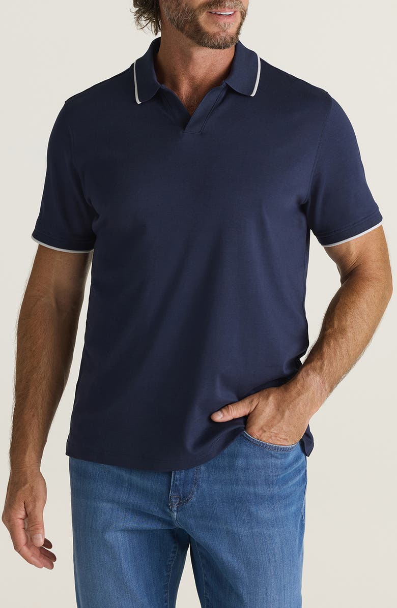 34 Heritage Riviera Tipped Pima Cotton Polo, Main, color, 
