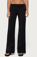 EDIKTED Angel Energy Sequin Wings Foldover Waist Wide Leg Pants