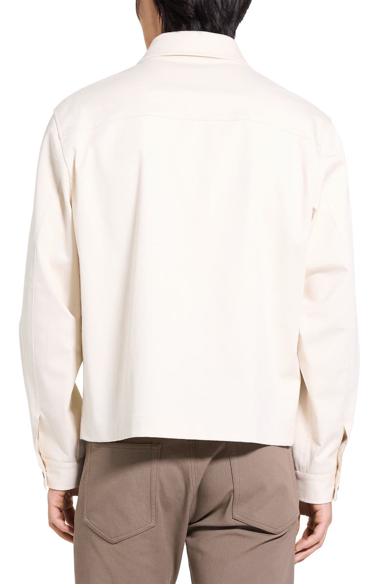 Theory Moonsoft Cotton Twill Button-Up Shirt Jacket, Alternate, color, Winter Ivory
