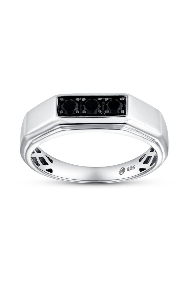 Raiden 0.3 CT Bar Black Spinel Ring 925 Silver, Main, color, Sterling Silver