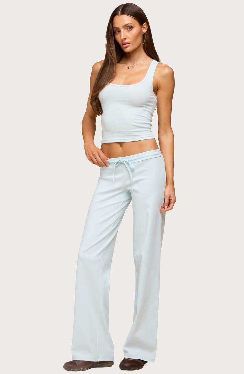 EDIKTED Claudia Stretch Cotton Straight Leg Drawstring Pants, Alternate, color, 