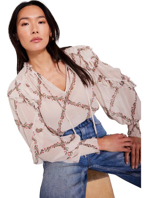 Mint Velvet Neutral Floral Print Blouse
