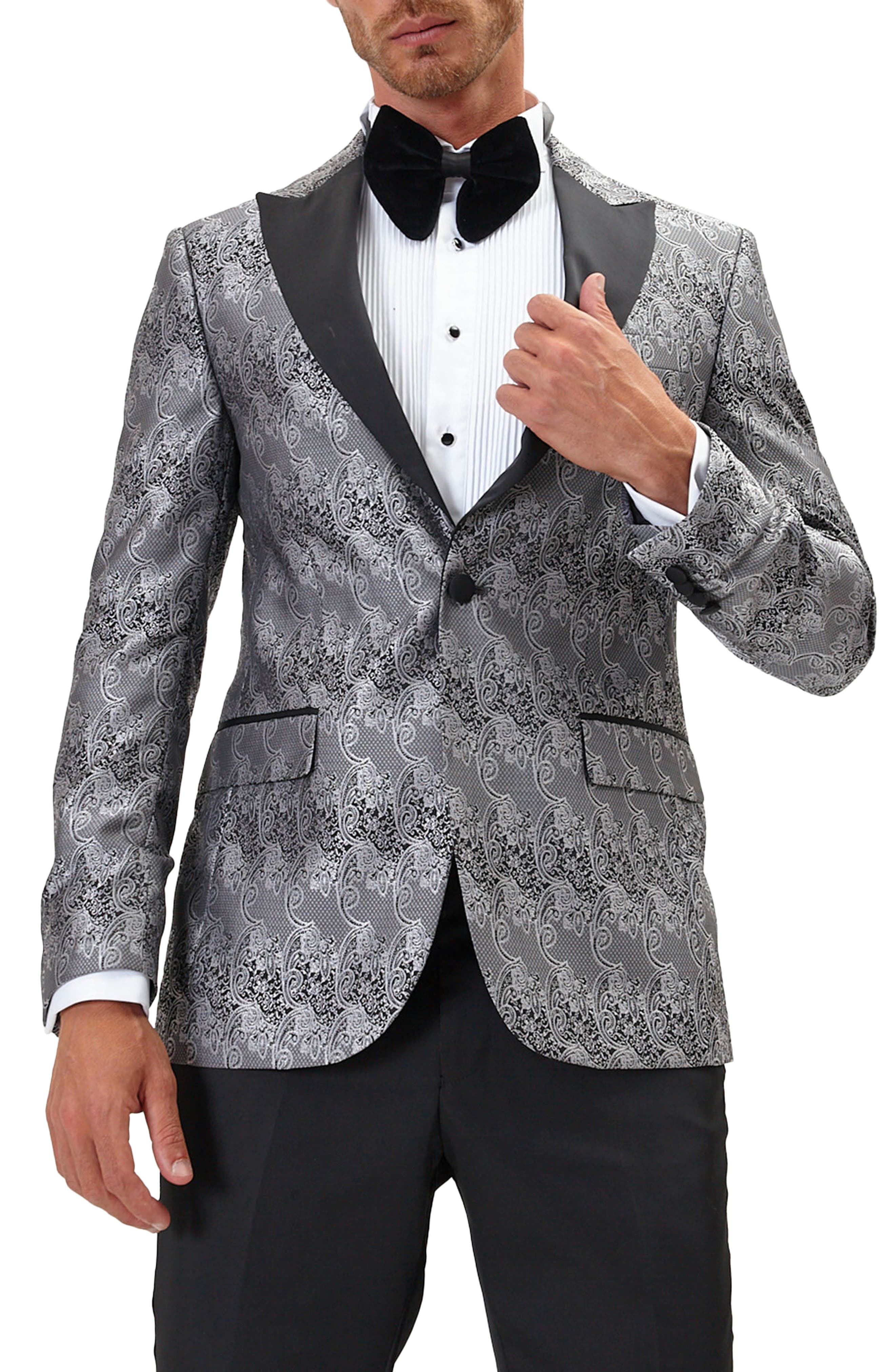 RON TOMSON Paisley Pattern Tuxedo Jacket