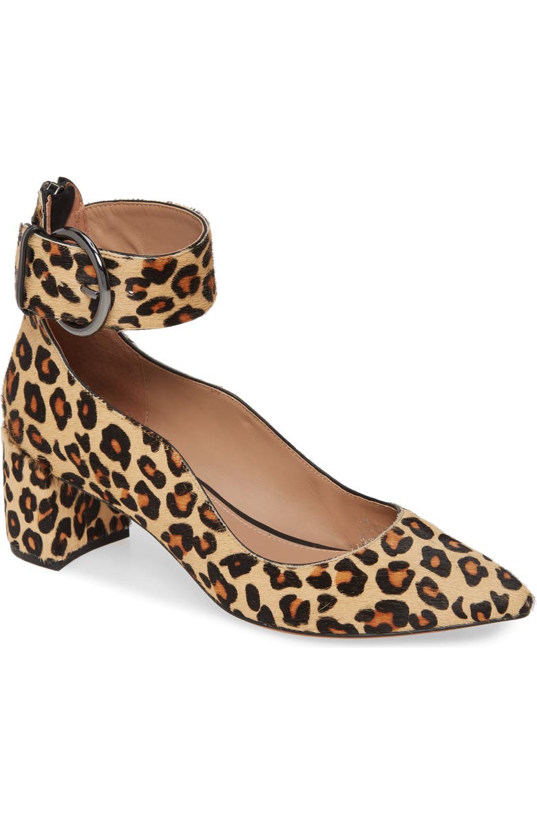 Linea Paolo Corwyn Ankle Strap Genuine Calf Hair Pump, Main, color, Beige/ Black/ Brown Calf Hair