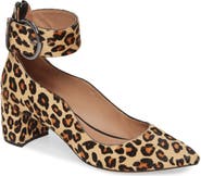 Linea Paolo Corwyn Ankle Strap Genuine Calf Hair Pump