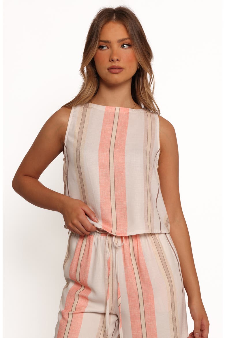 Mckenzie Linen Blend Tank & Wide Leg Pants Set, Alternate, color, MULTI STRIPE