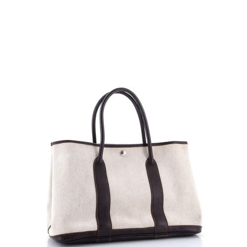 Pre-owned Hermes  Hermes Garden Party Tote Toile And Leather 36
