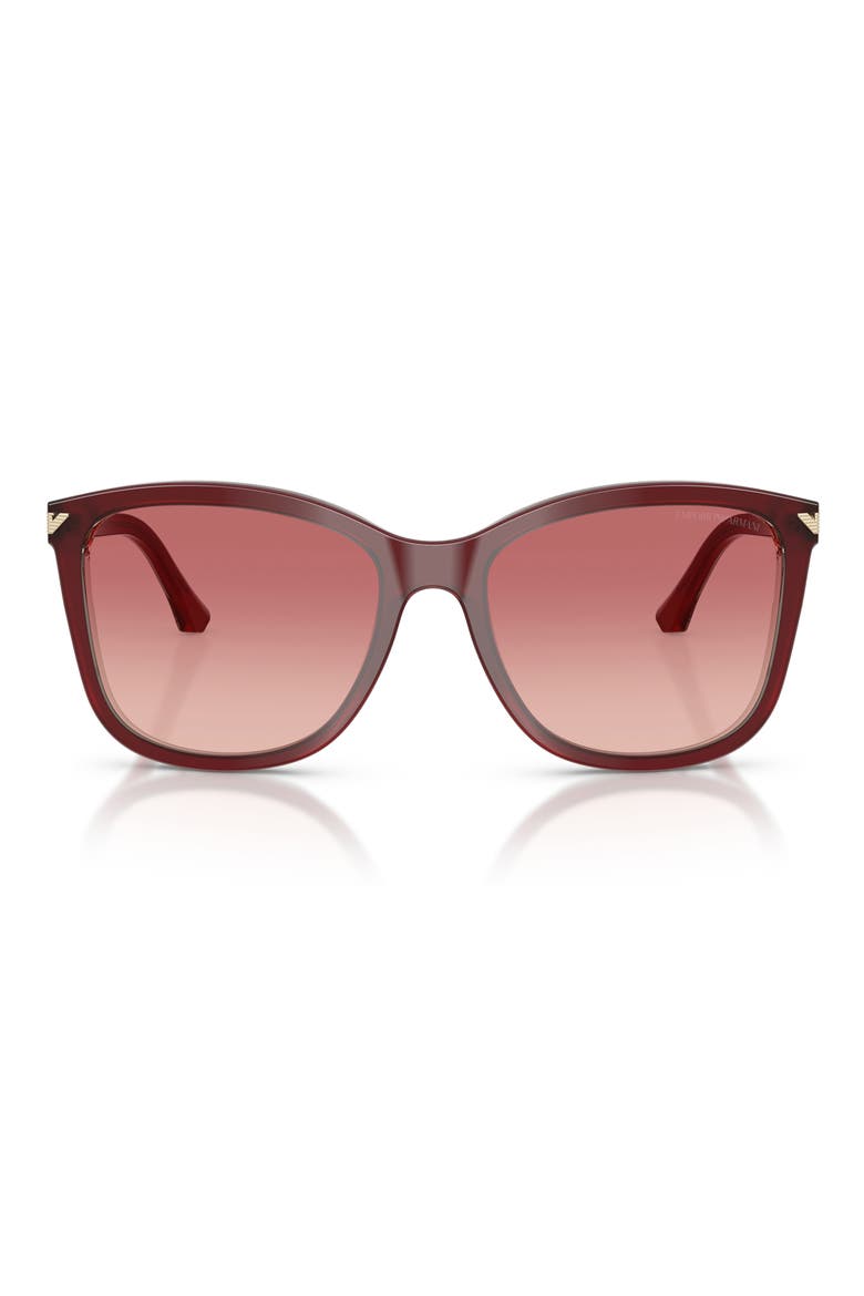 56mm Gradient Square Sunglasses, Main, color, BORDEAUX