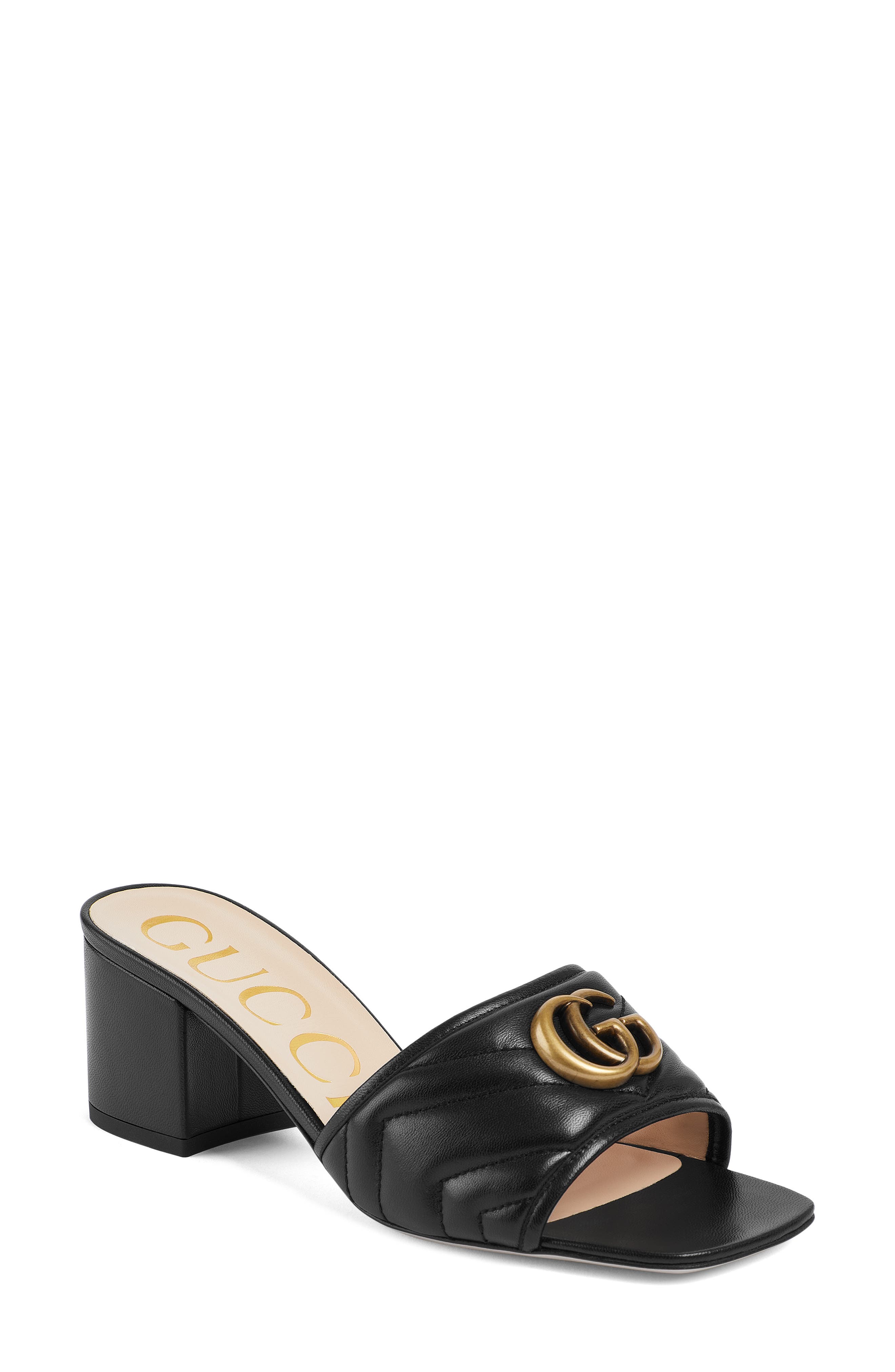 Gucci GG Chevron Matelassé Slide Sandal, Main, color, 