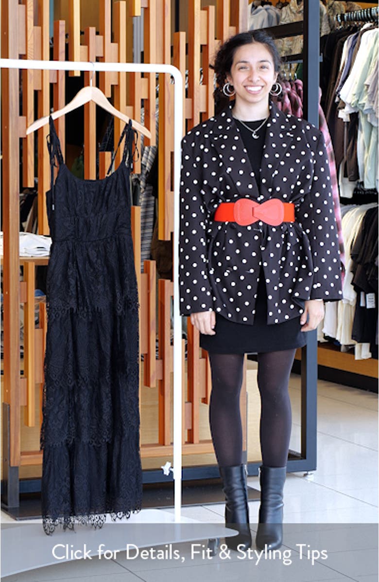 Tie Strap Tiered Lace Midi Dress, sales video thumbnail