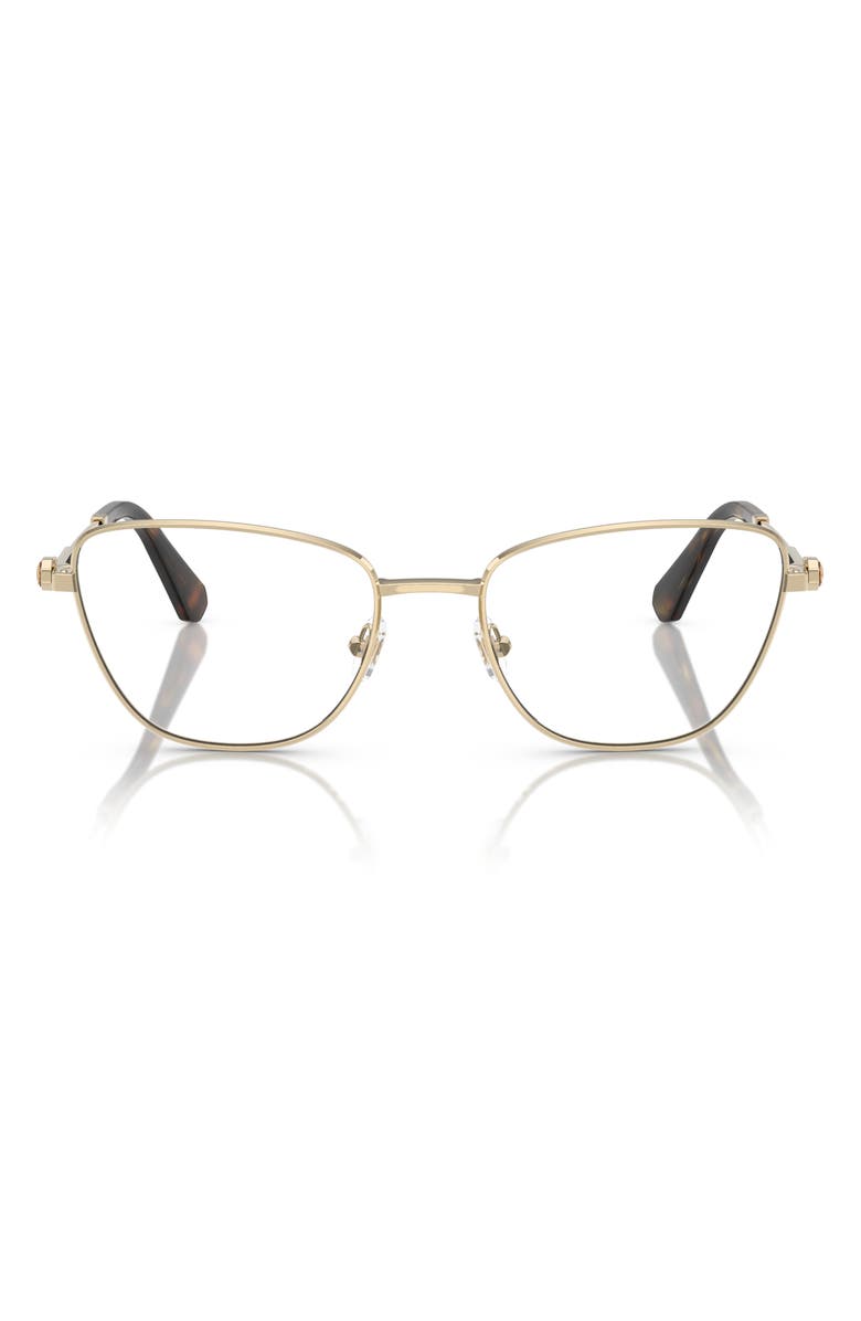 Swarovski 53mm Cat Eye Optical Glasses, Main, color, Pale Gold