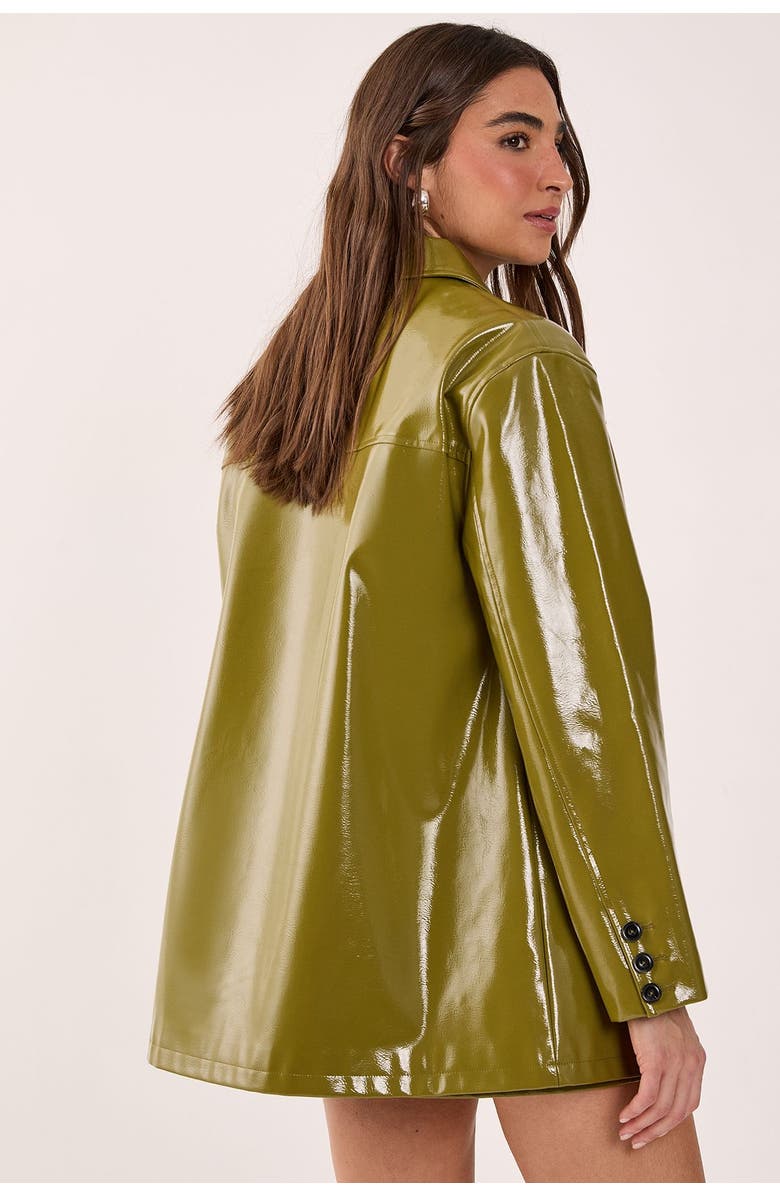NASTY GAL Vinyl High Clean Longline Jacket, Alternate, color, Olive