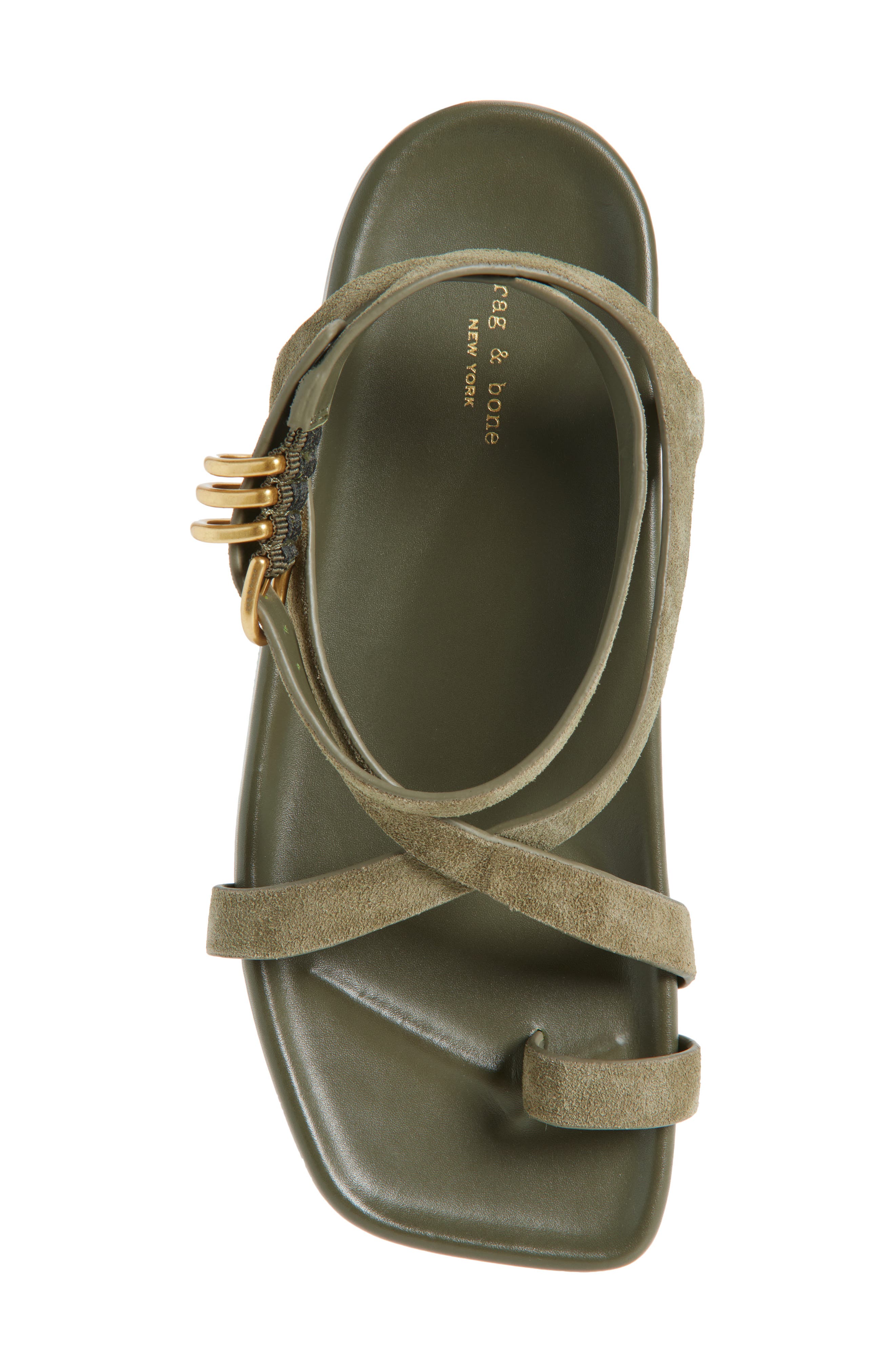 Rue Ankle Strap Sandal, Alternate, color, OLIVE SUEDE