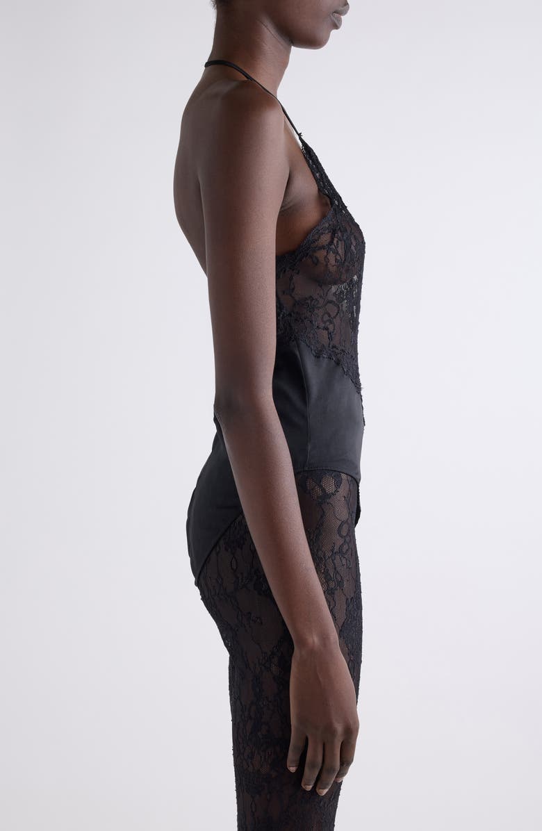 Givenchy Chandelier Lace & Jersey Bodysuit, Alternate, color, Black