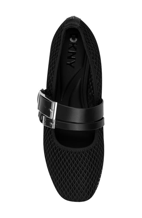 Dkny Dade Buckle Strap Mesh Ballet Flat In Black