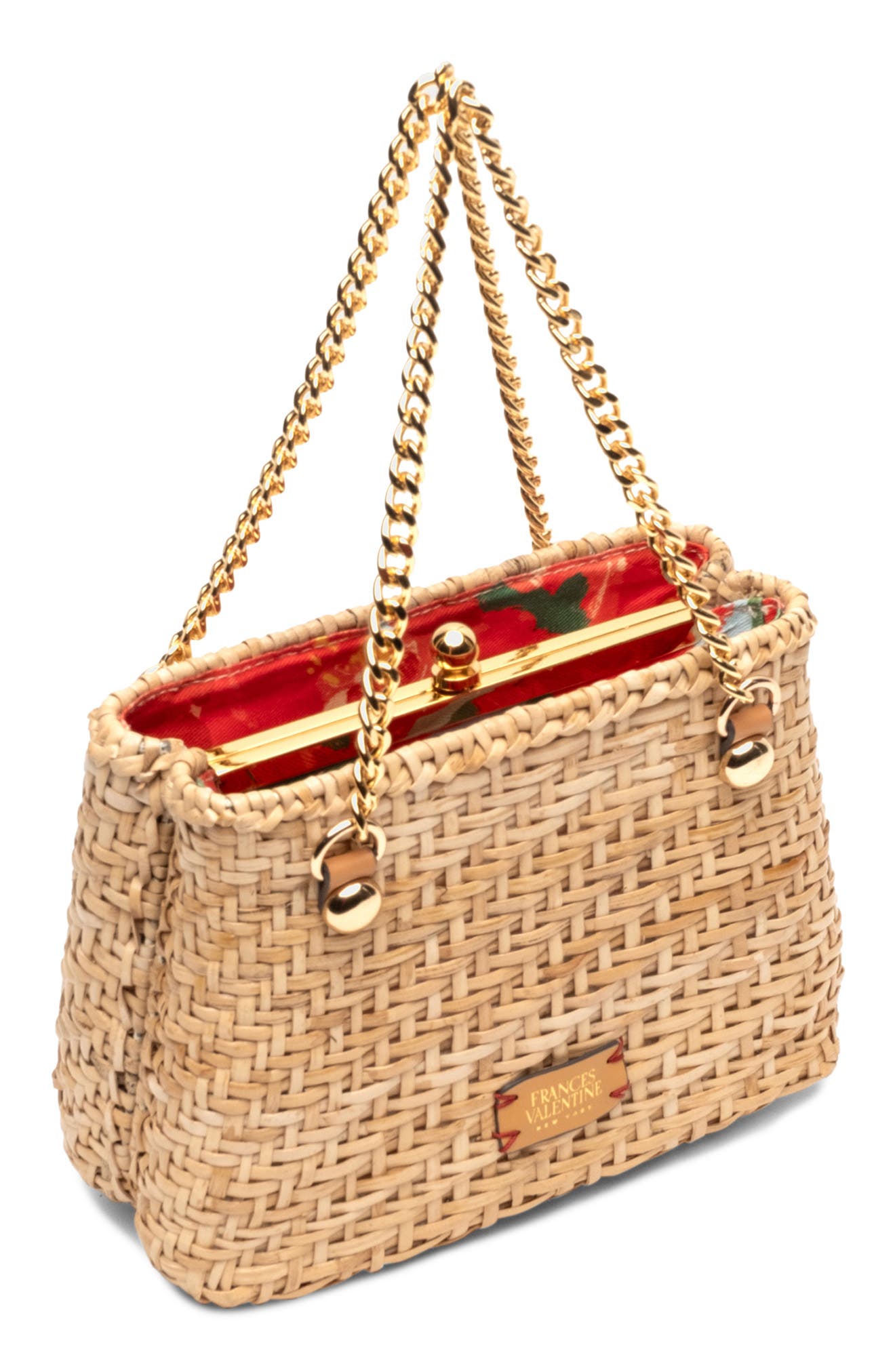 Frances Valentine Butterscotch Wicker Basket Shoulder Bag, Alternate, color, Toast