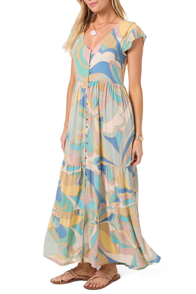 Zygrid Butterfly Maxi Dress, Main, color, DESERT SAGE
