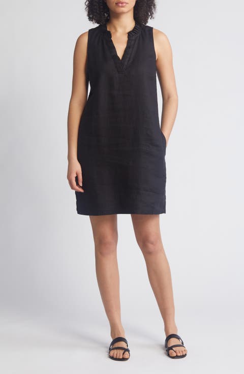 Two Palms Double Ruffle Linen Dress