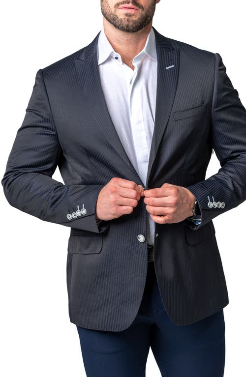 Maceoo Socrates Ponton Blue Geo Pattern Sport Coat In Blue