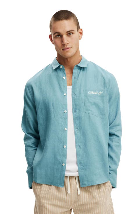 Men's Relaxed Linen Long Sleeve Shirt