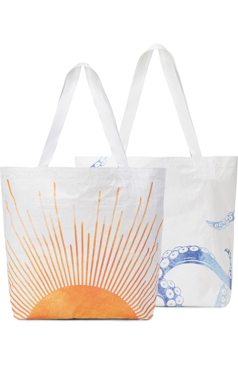 Aloha Collection Bom Dia Reversible Splash Proof Tote, Alternate, color,