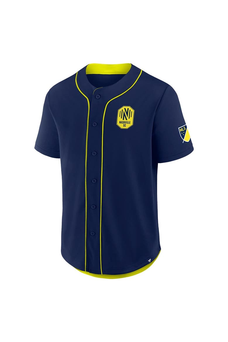 Men's Fanatics Navy Nashville SC Injury Time Baseball Jersey, Alternate, color, Navy