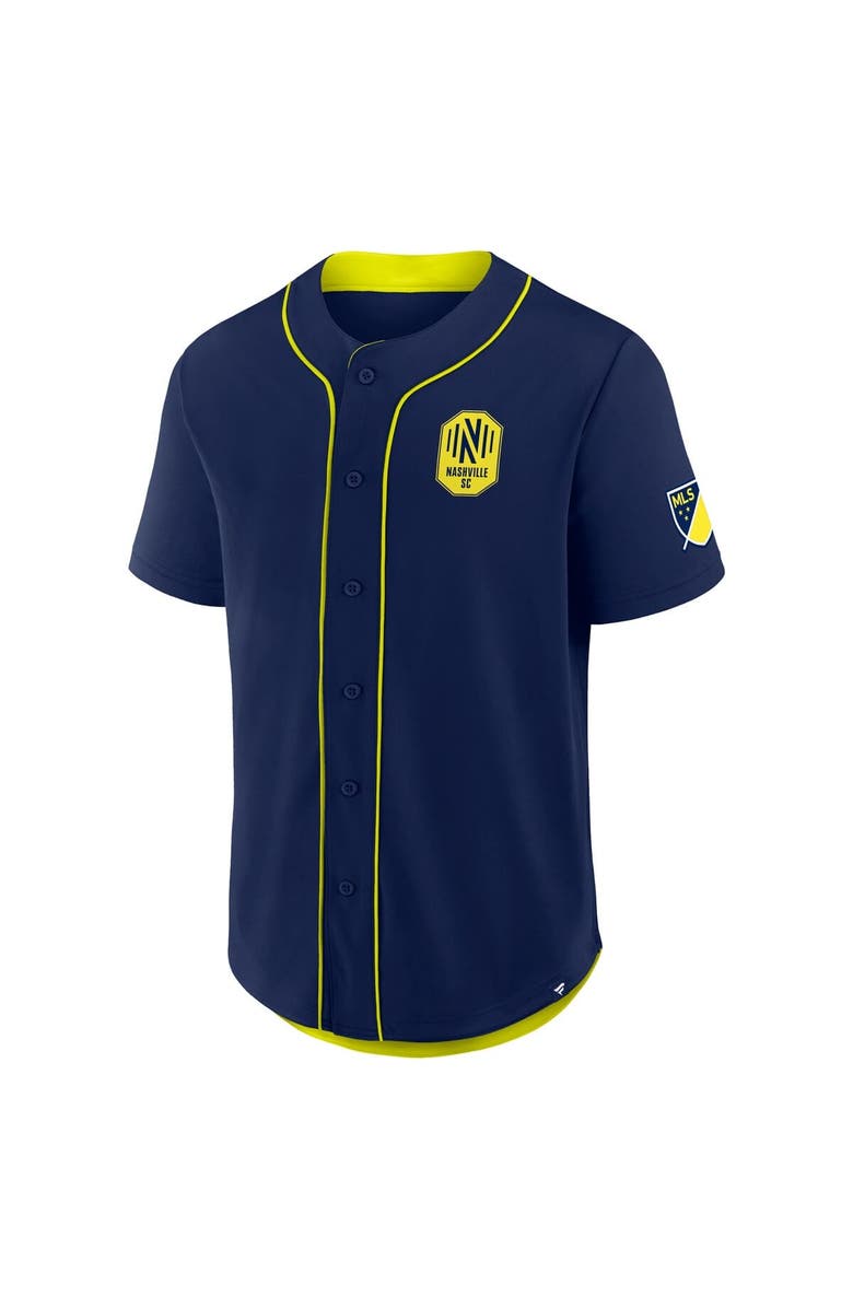 FANATICS Men's Fanatics Navy Nashville SC Injury Time Baseball Jersey, Main, color, Navy