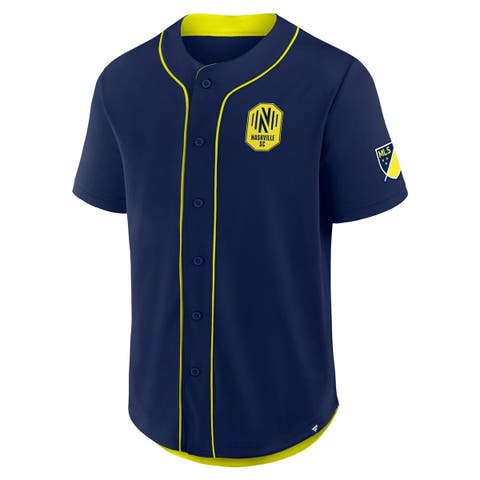 Men's Fanatics Navy Nashville SC Injury Time Baseball Jersey