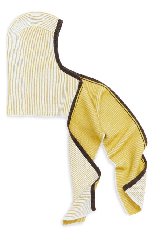 Eckhaus Latta Huddle Stripe Merino Wool Bonnet In Neutral