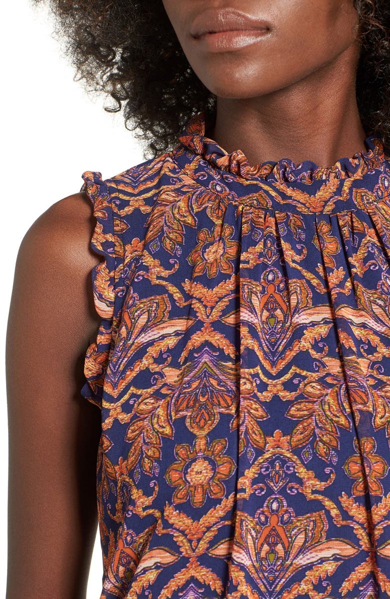 Speechless Ruffle Mock Neck Shift Dress, Alternate, color, 