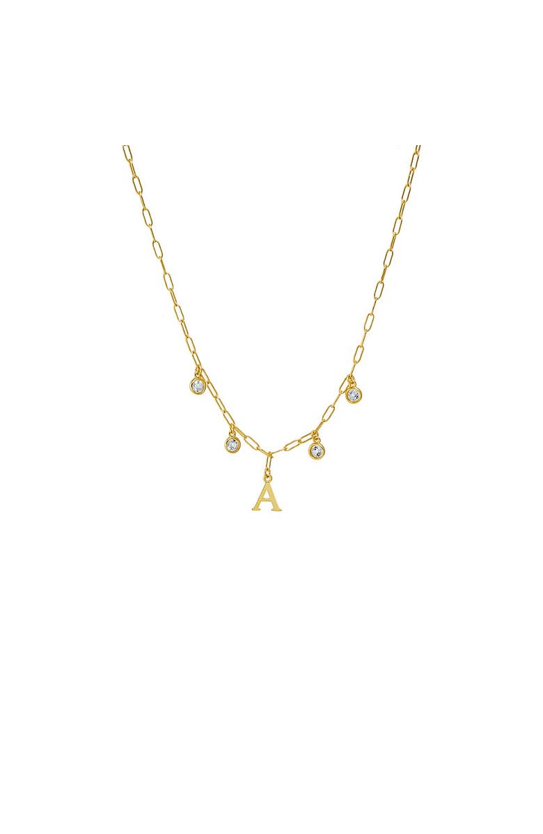 BY ADINA EDEN Solid Initial X Dangling Bezels Paperclip Necklace, Main, color, Gold - A