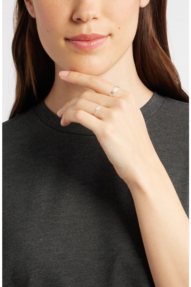 Set of 5 Demi Fine Stacking Rings, Alternate, color, STERLING SILVER PLATED