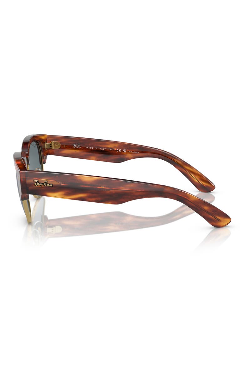 Mega Clubmaster 53mm Polarized Transition Square Sunglasses, Alternate, color, STRIPED HAVANA