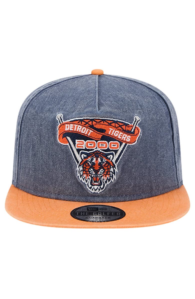 New Era Men's New Era Navy/Orange Detroit Tigers 2000 Pigment Dye Golfer Snapback Hat, Alternate, color, Navy