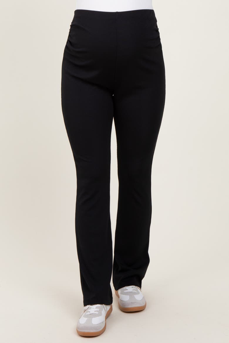High Waist Maternity Kick Flare Pants, Alternate, color, Black