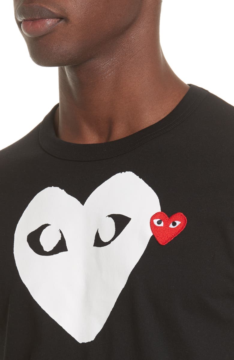 Comme des Garçons PLAY X-Ray Heart Logo Graphic Tee, Alternate, color,