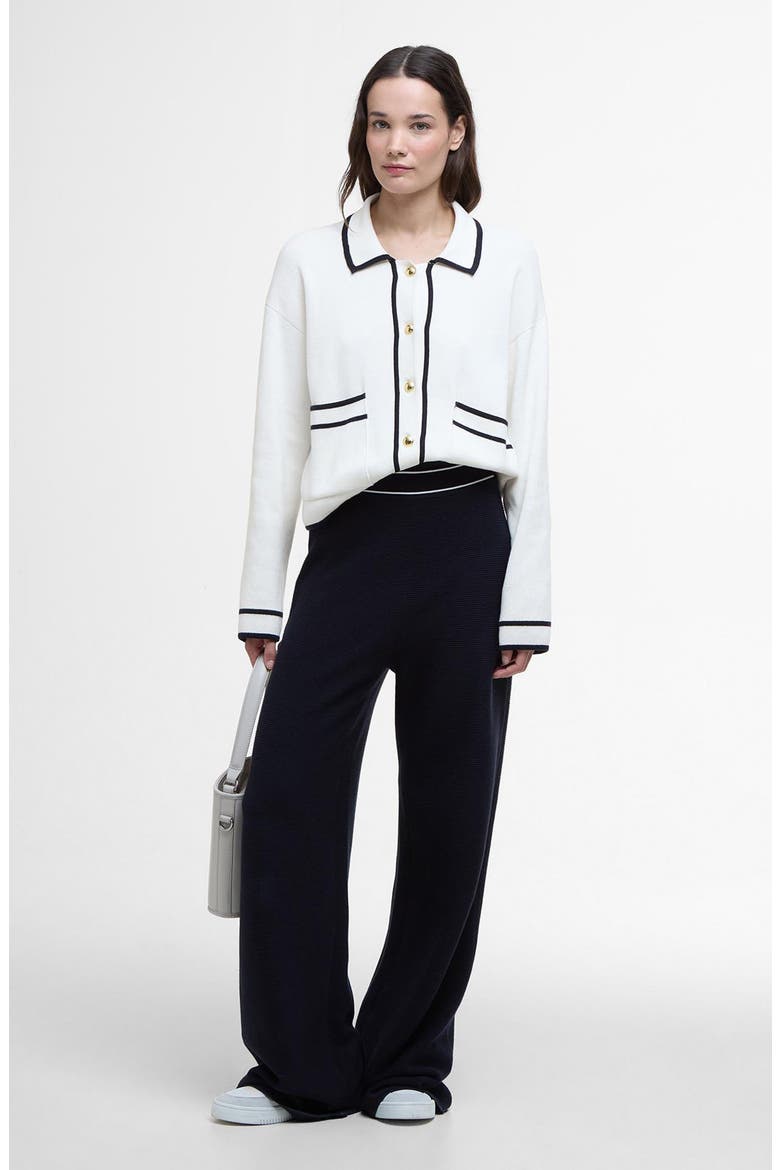 Jasmine Contrast Detail Cotton Cardigan, Alternate, color, CLOUD