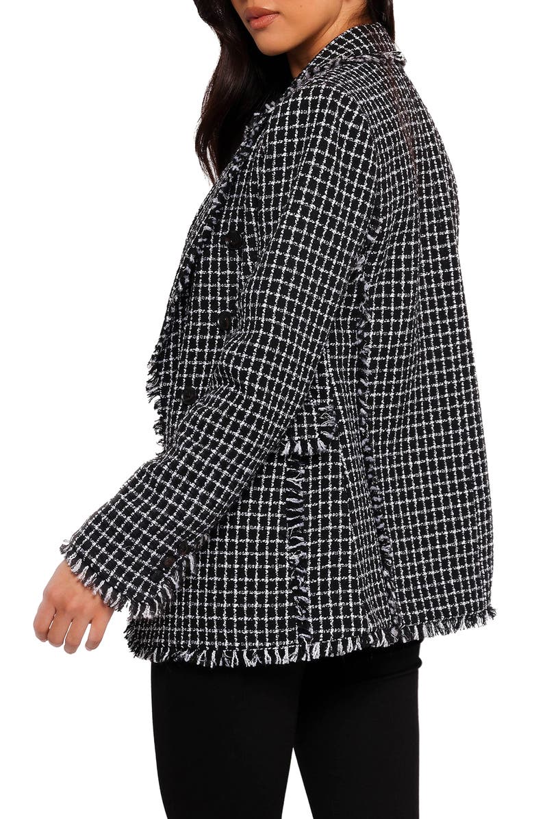 Petal & Pup Rocco Tweed Blazer, Alternate, color, Black/ White
